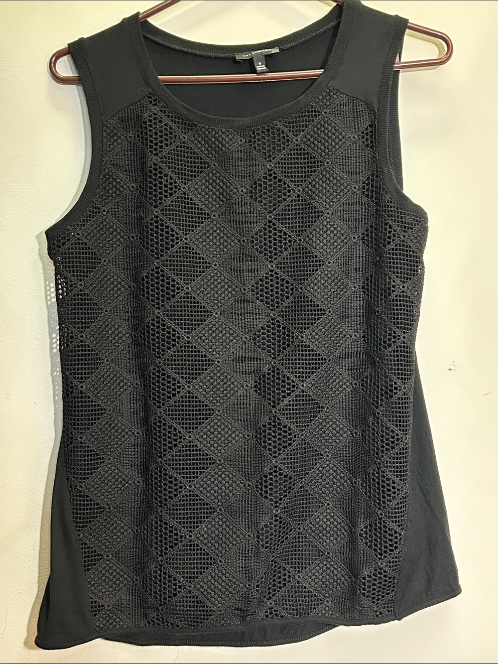 The Limited Black Crochet Overlay Tank Top